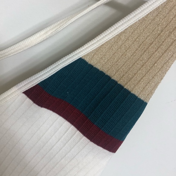 Cream/white green maroon and gold sparkle bodysuit - Picture 4 of 5